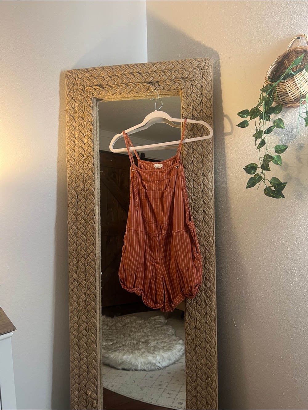 Billabong Rust-Striped Women’s Overalls